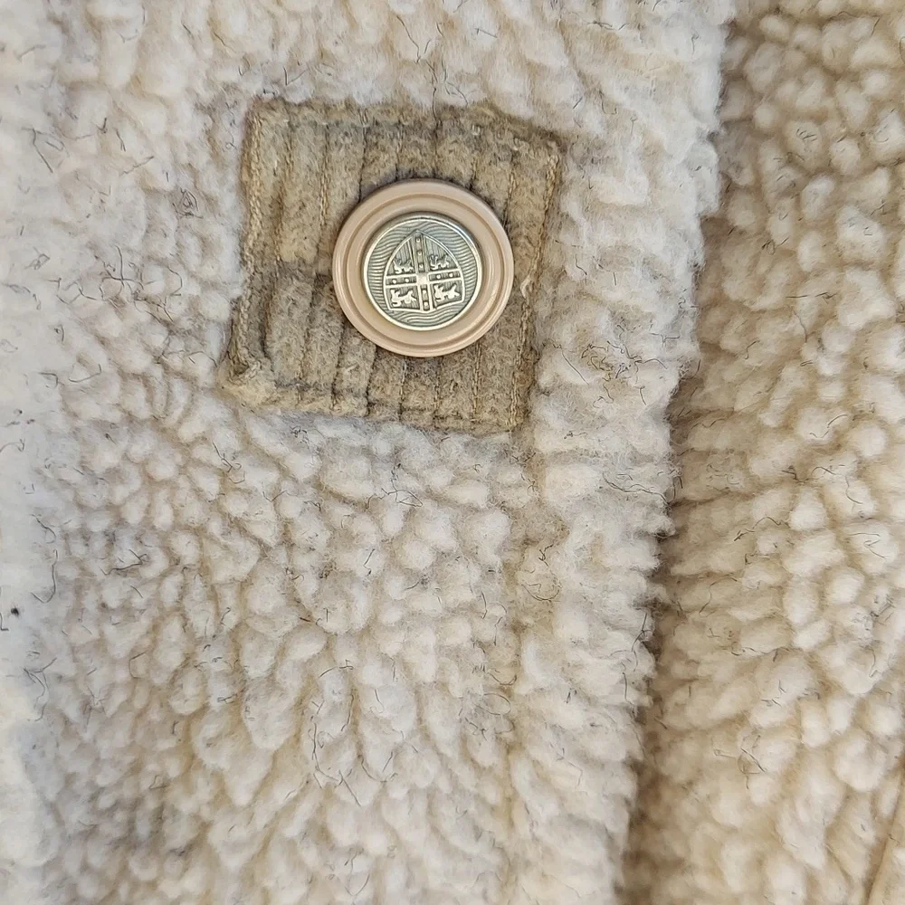 Vintage 90's Cabincore Cozy Cream Aztec Button-Up Fleece Jacket Reversible